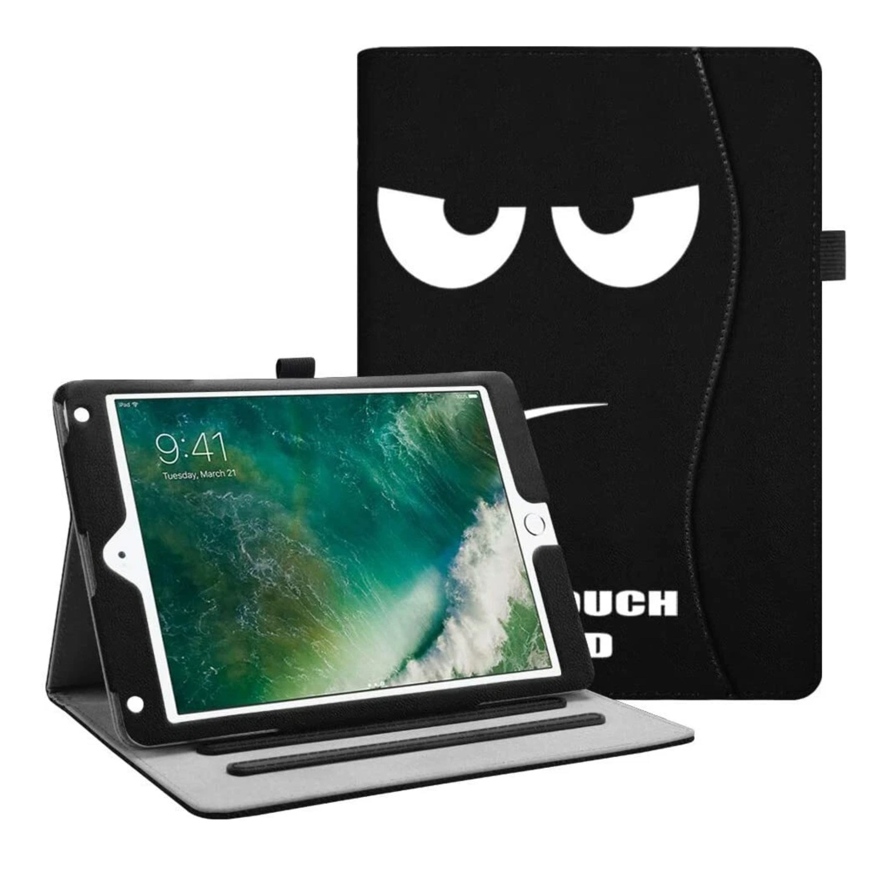 Kitcheniva - Leather Folio Cover Case For iPad 5th/iPad 6th/iPad Air 1st/iPad Air 2 Dont Touch - Black