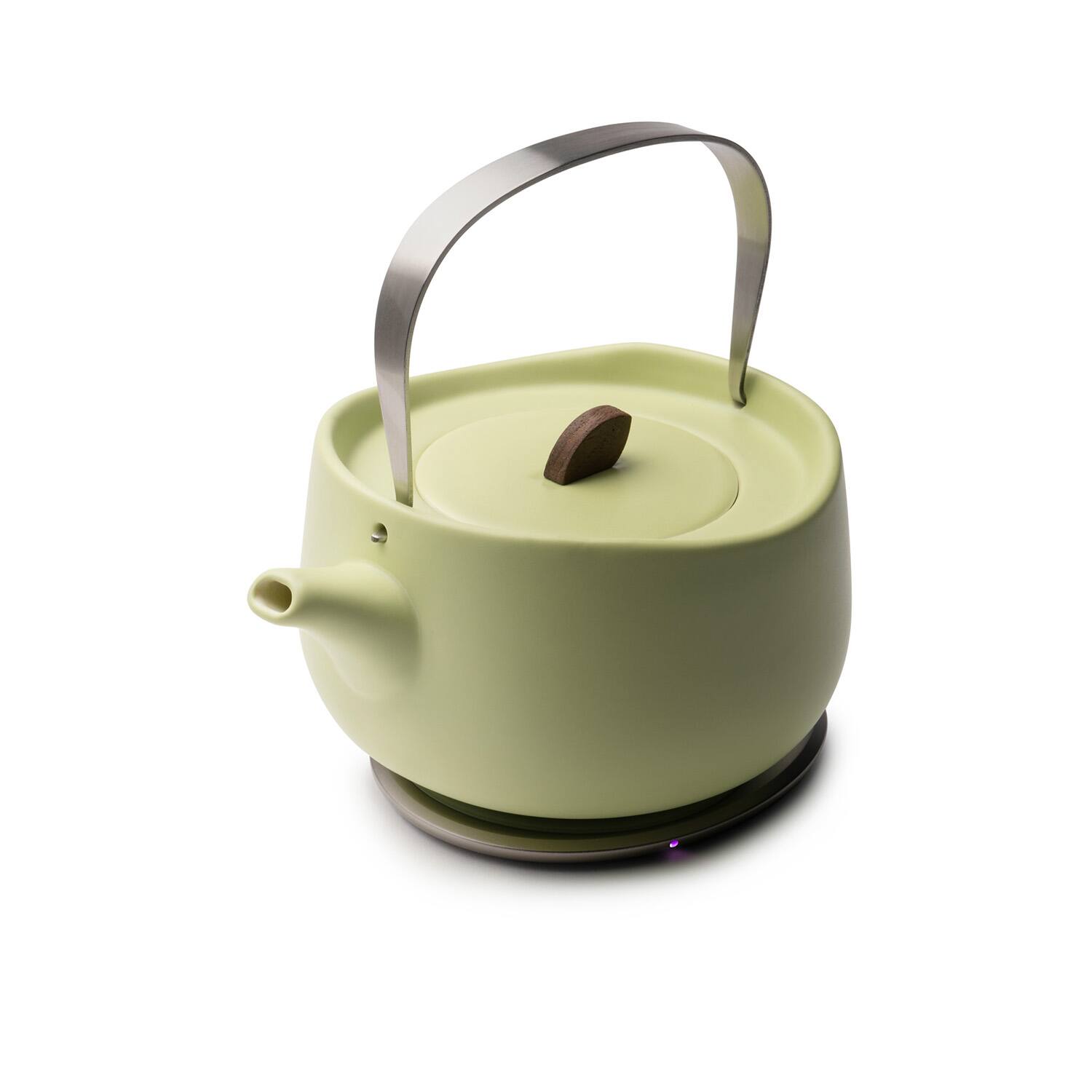 Angle. OHOM - Leiph Self-heating Teapot Set - Verde Green - Green.