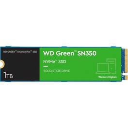 Western Digital - WD Green SN350 WDS100T3G0C 1TB Solid State Drive - M.2 2280 Internal - PCI Express NVMe (PCI Express NVMe 3.0 x4) - 100