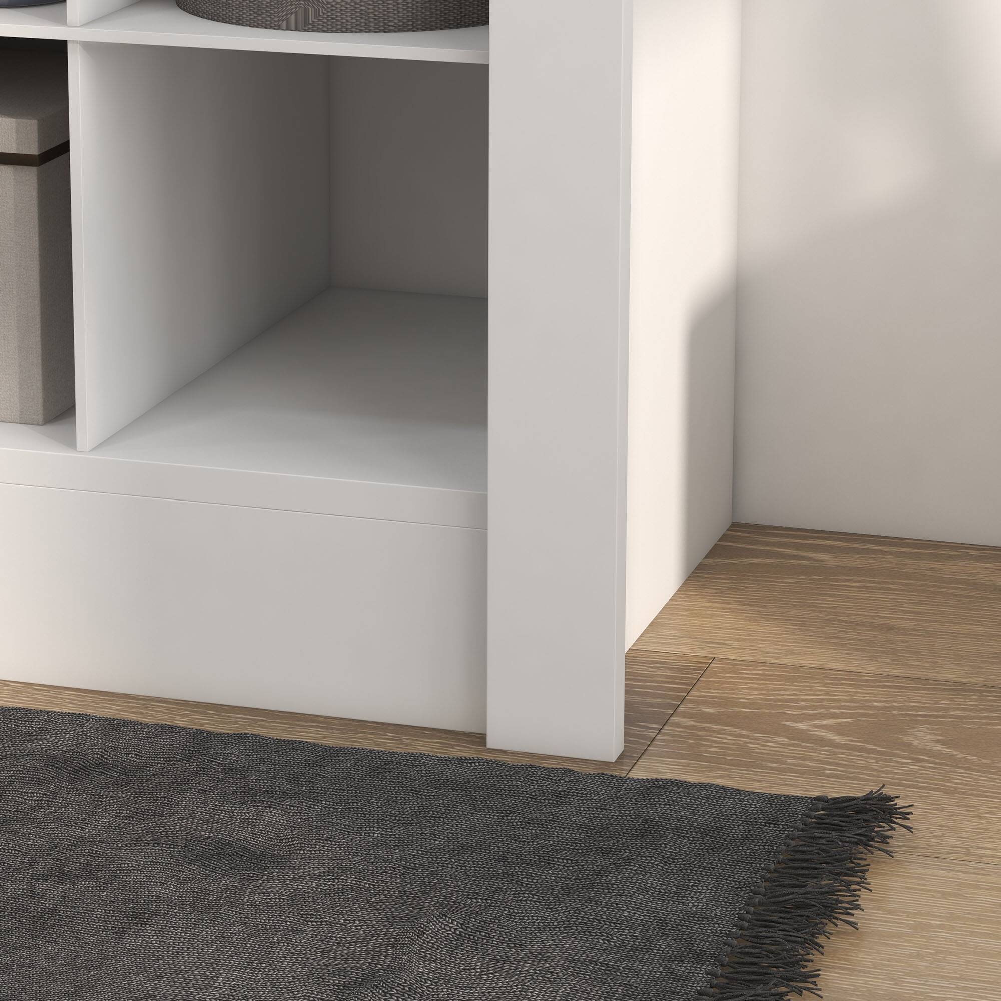 Alt View 7. Homcom - Shoe Storage Cabinet with 3 Heights of Open Cubes for 36 Pairs - White.
