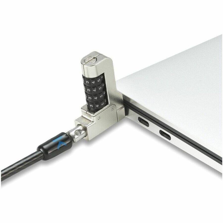 Alt View 3. Kensington - Kensington Slim N17 2.0 Combination Laptop Lock for Wedge-Shaped Slots - 5.91 ft Cable - Resettable - 4-wheel.