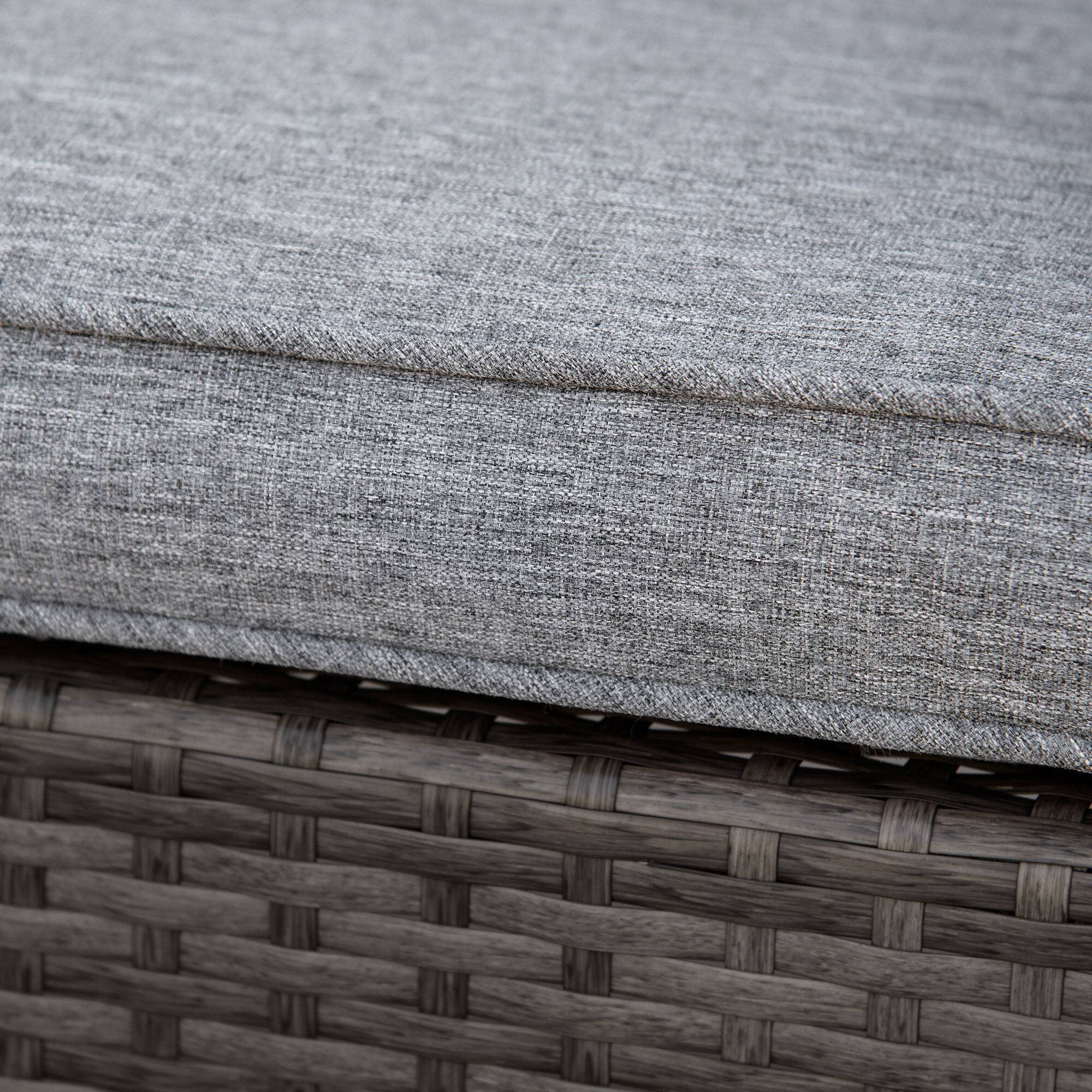 Alt View 8. Outsunny - Outdoor Wicker Rocking Chair with Wide Seat, Thick Cushions, Rattan Rocker with Steel Frame, High Weight Capacity - Gray.