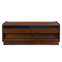Forest'nSky - Modern Rectangle Coffee Table with 4 Drawers and 2 Display Shelves - Brown