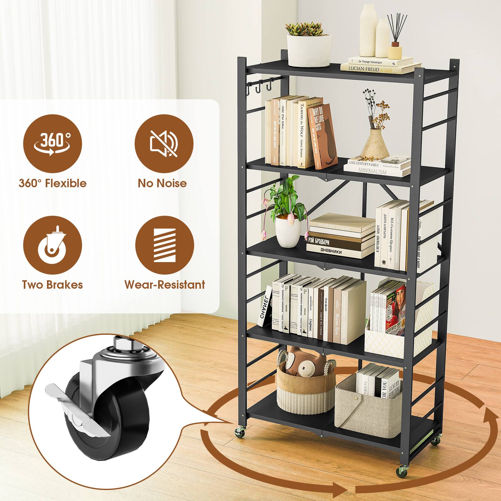 - 360° Flexible
- No Noise
- Two Brakes
- Wear-Resistant