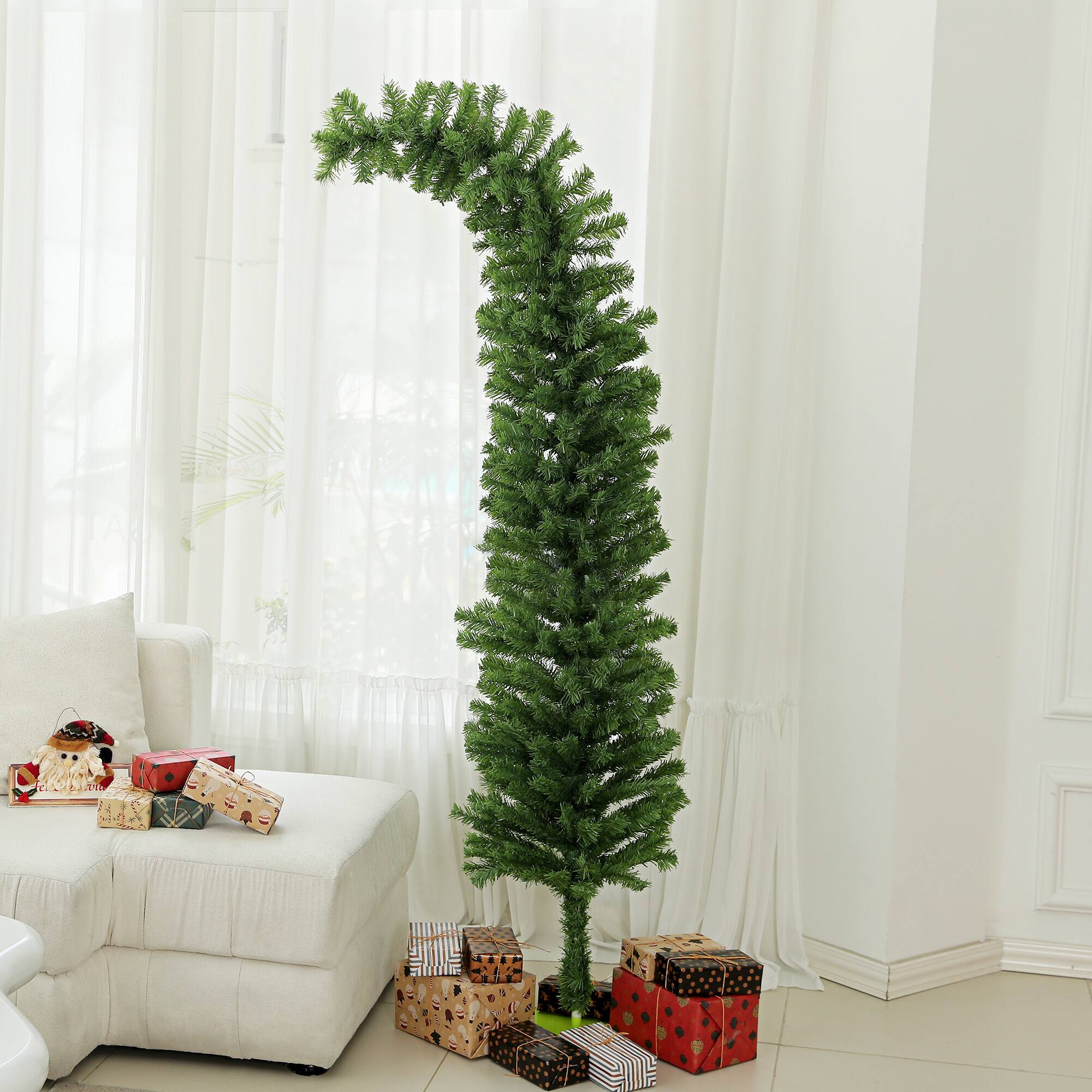 Alt View 1. Homcom - Whimsical Pencil Christmas Tree - green.