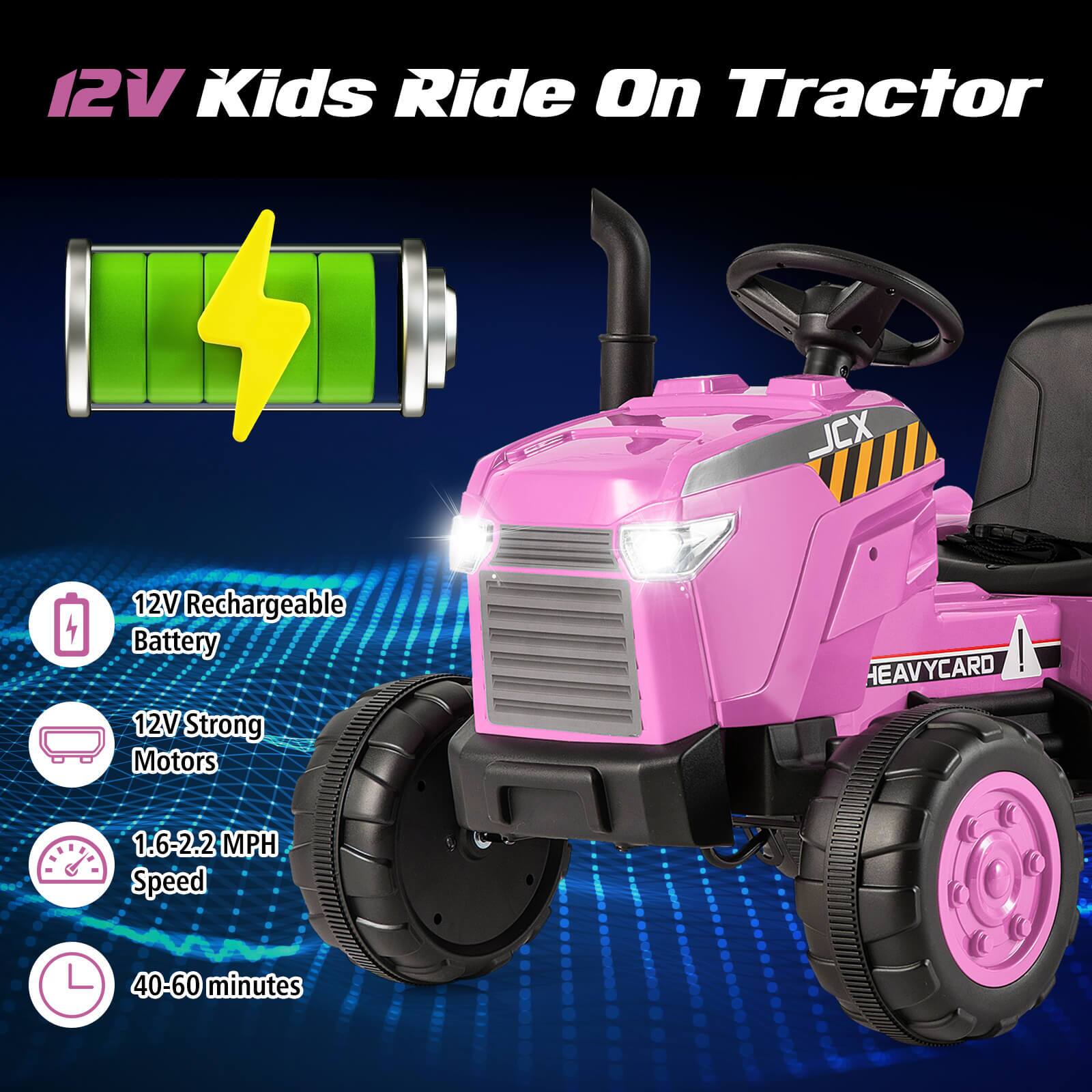 12V Kids Ride On Tractor

- 12V Rechargeable Battery
- 12V Strong Motors
- 1.6-2.2 MPH Speed
- 40-60 minutes