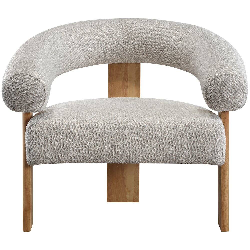 Alt View 2. Meridian Furniture - Winston Cream Boucle Fabric Accent Chair - Beige.
