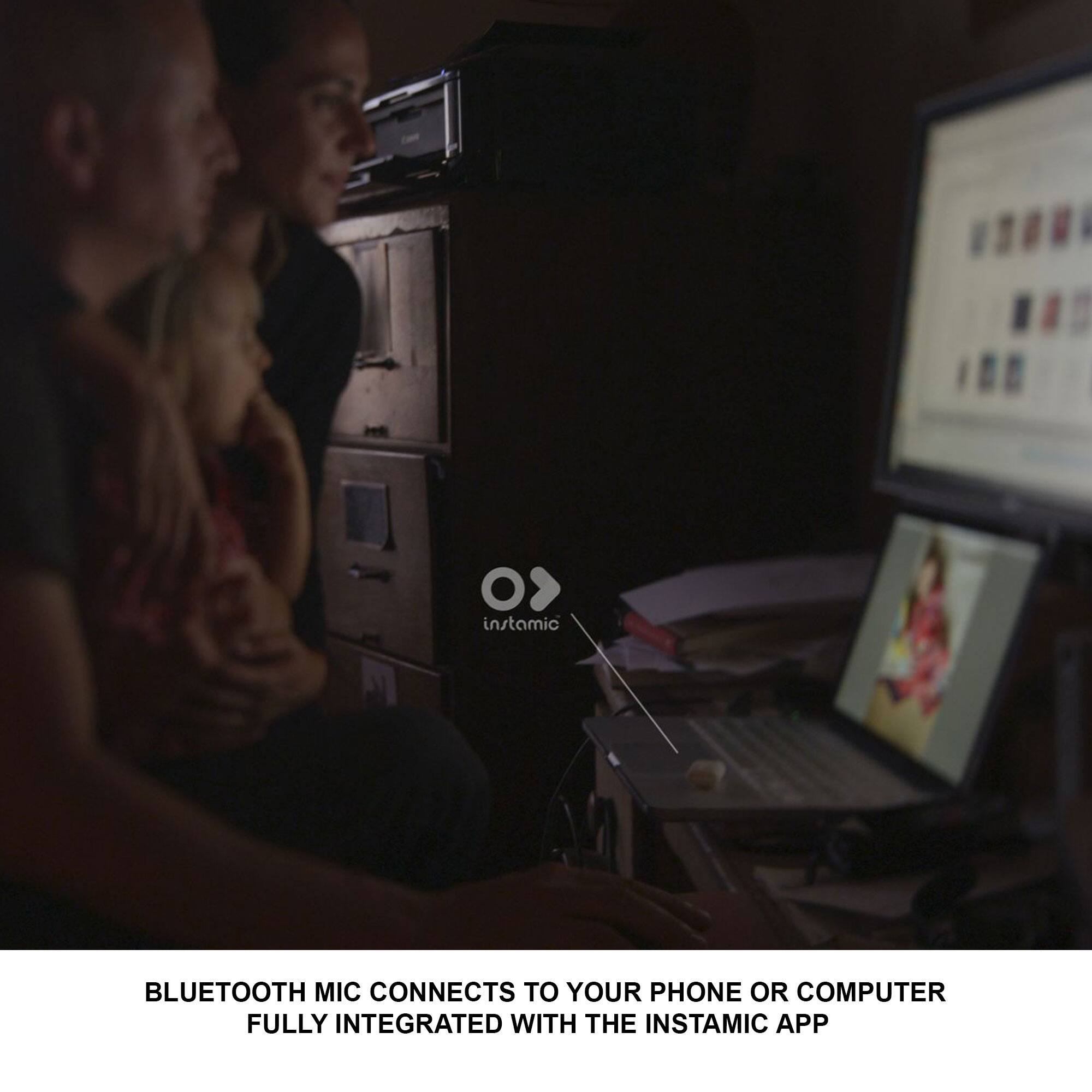 instamic BLUETOOTH MIC CONNECTS TO YOUR PHONE OR COMPUTER FULLY INTEGRATED WITH THE INSTAMIC APP