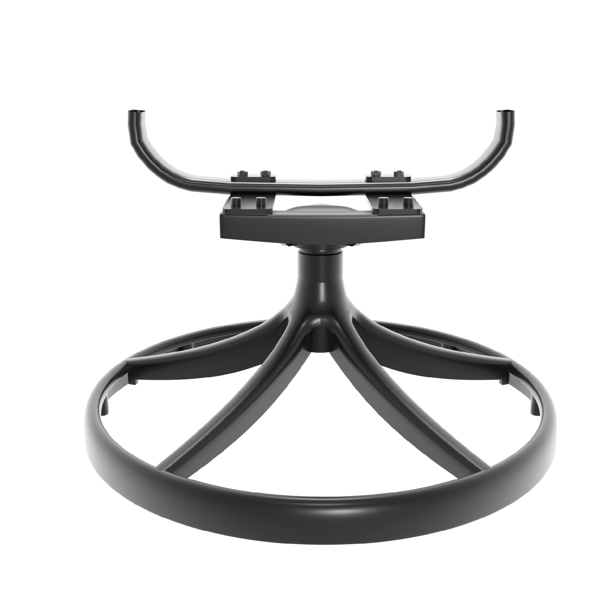 Alt View 4. Anysun - 7-Piece All-Weather Cast Aluminum Dining Set with 6 Swivel Chairs & Rectangular Table, Black Frame for Patio or Garden - Black.