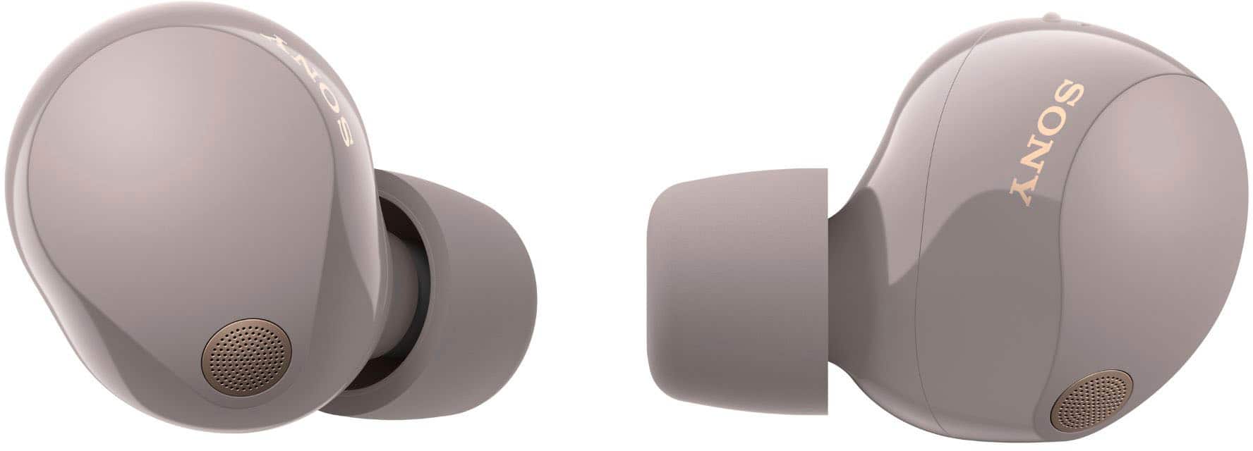 Front. Sony - WF-1000XM5 True Wireless Noise Cancelling Earbuds - Smoky Pink.