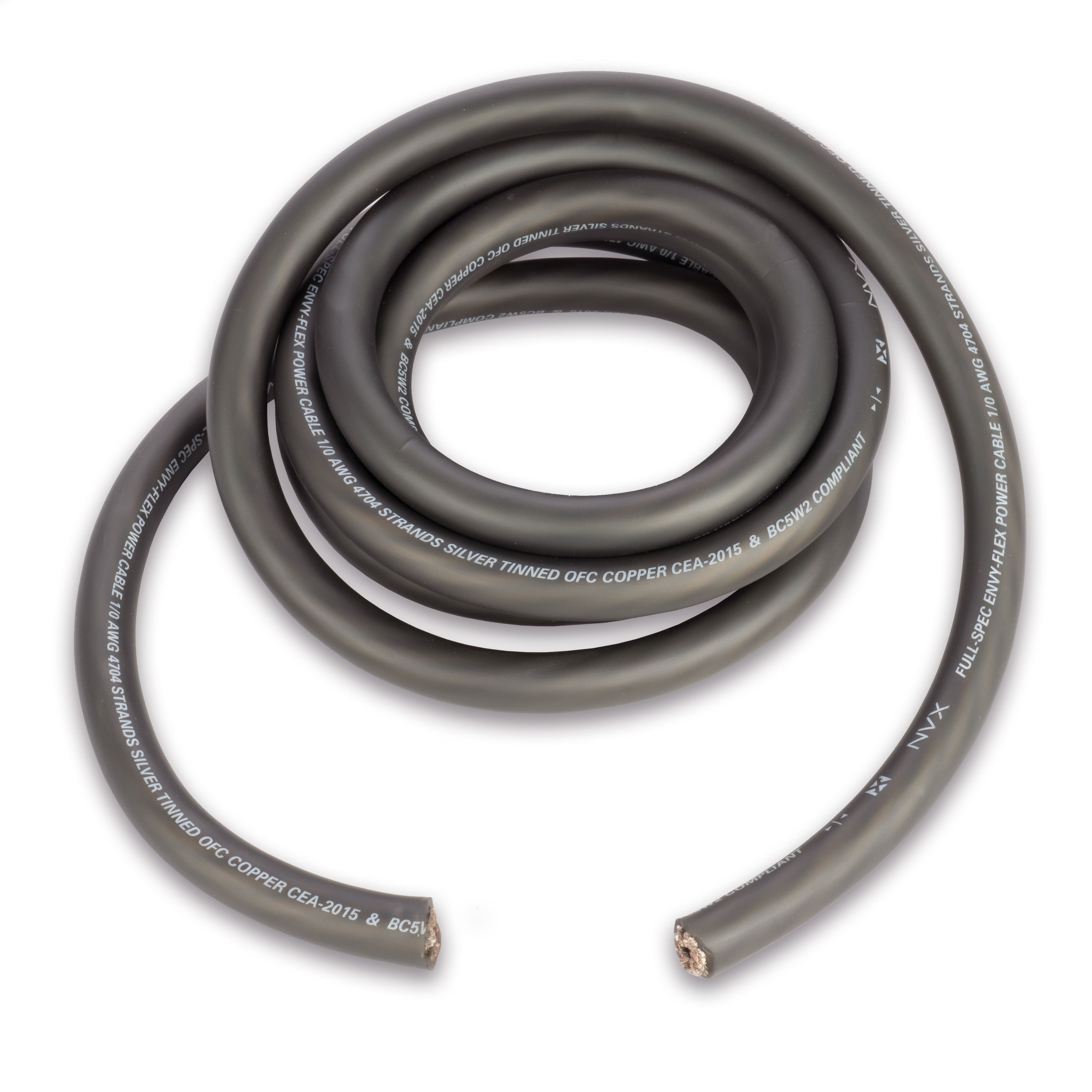 NVX - XW0GR10 10 ft. of Frosted Gray 1/0-Gauge True Spec 100% Oxygen-Free Copper EnvyFlex Power/Ground Wire