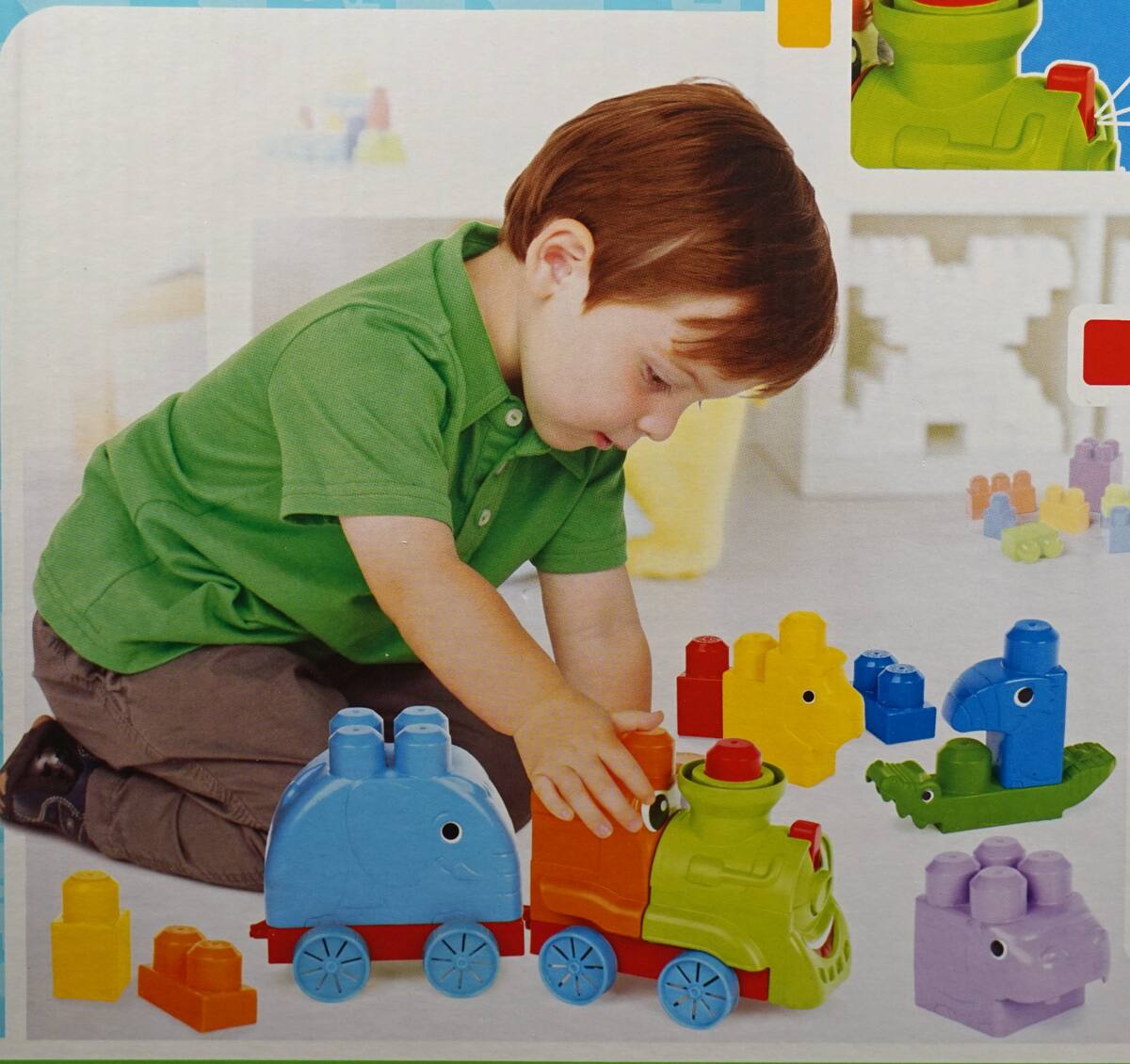 Alt View 4. Mega Brands - Mega Bloks First Builders - Animal Safari Train - Multi.