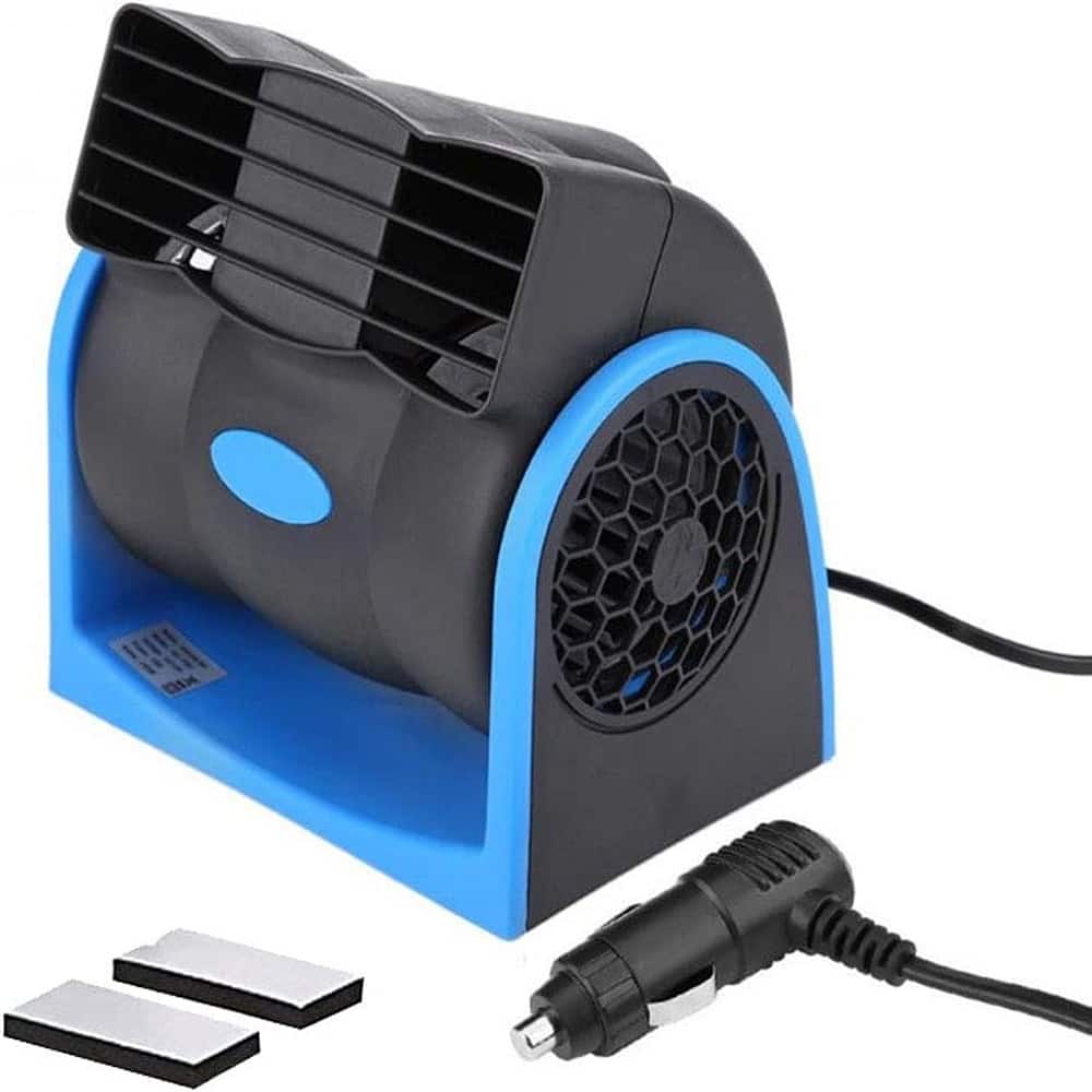 RTMB - Car Fans, 12V Electric Air Fans for Automobiles, SUVs, Drivers, and Passengers - blue, back