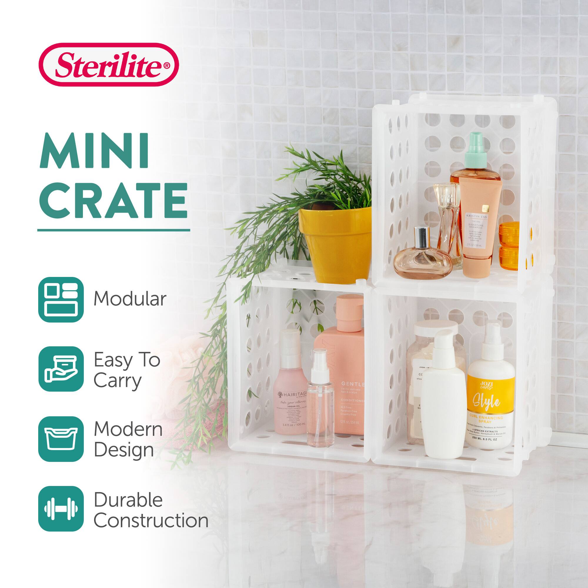 Sterilite MINI CRATE

- Modular
- Easy To Carry
- Modern Design
- Durable Construction