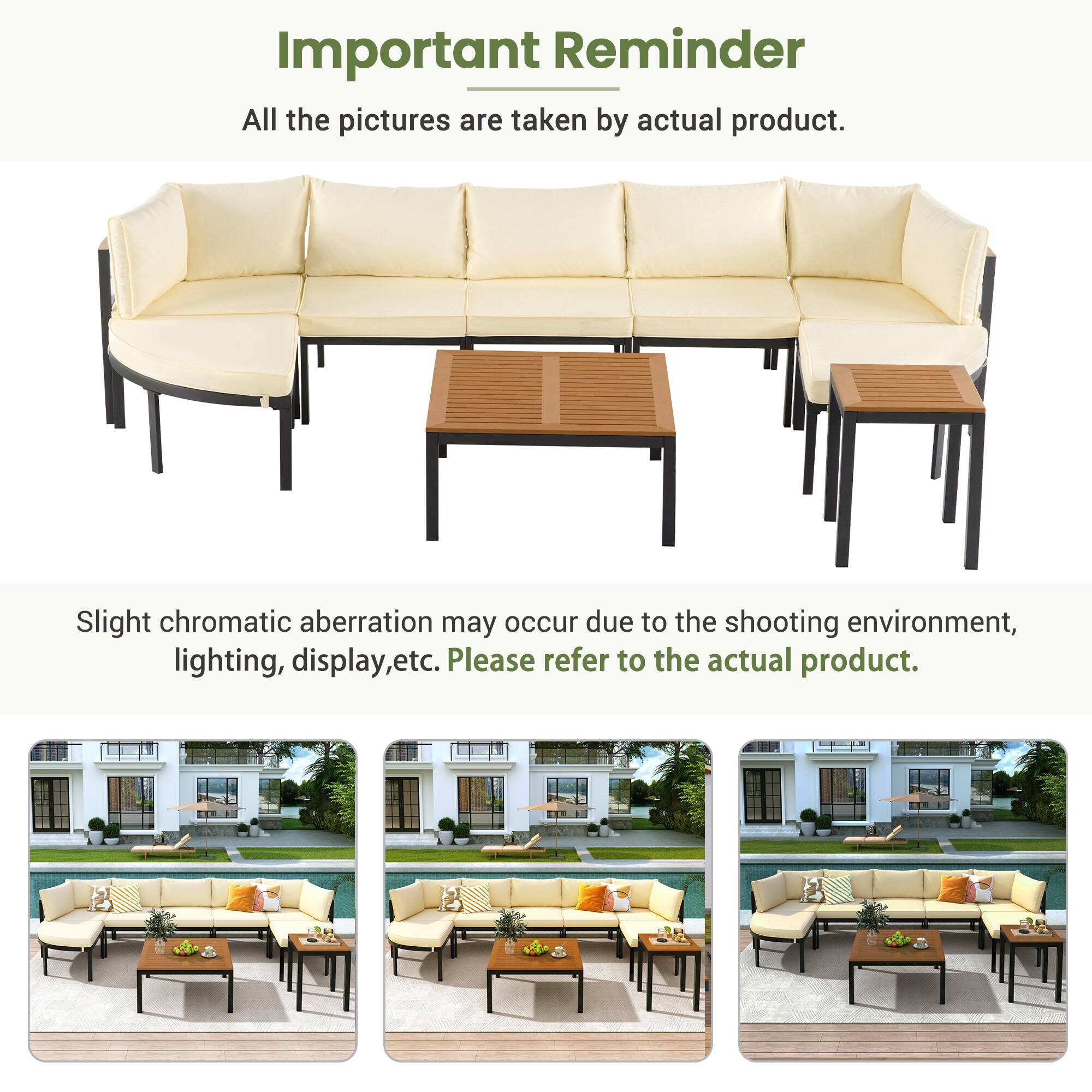 Important Reminder

All the pictures are taken by actual product.

Slight chromatic aberration may occur due to the shooting environment, lighting, display, etc. Please refer to the actual product.