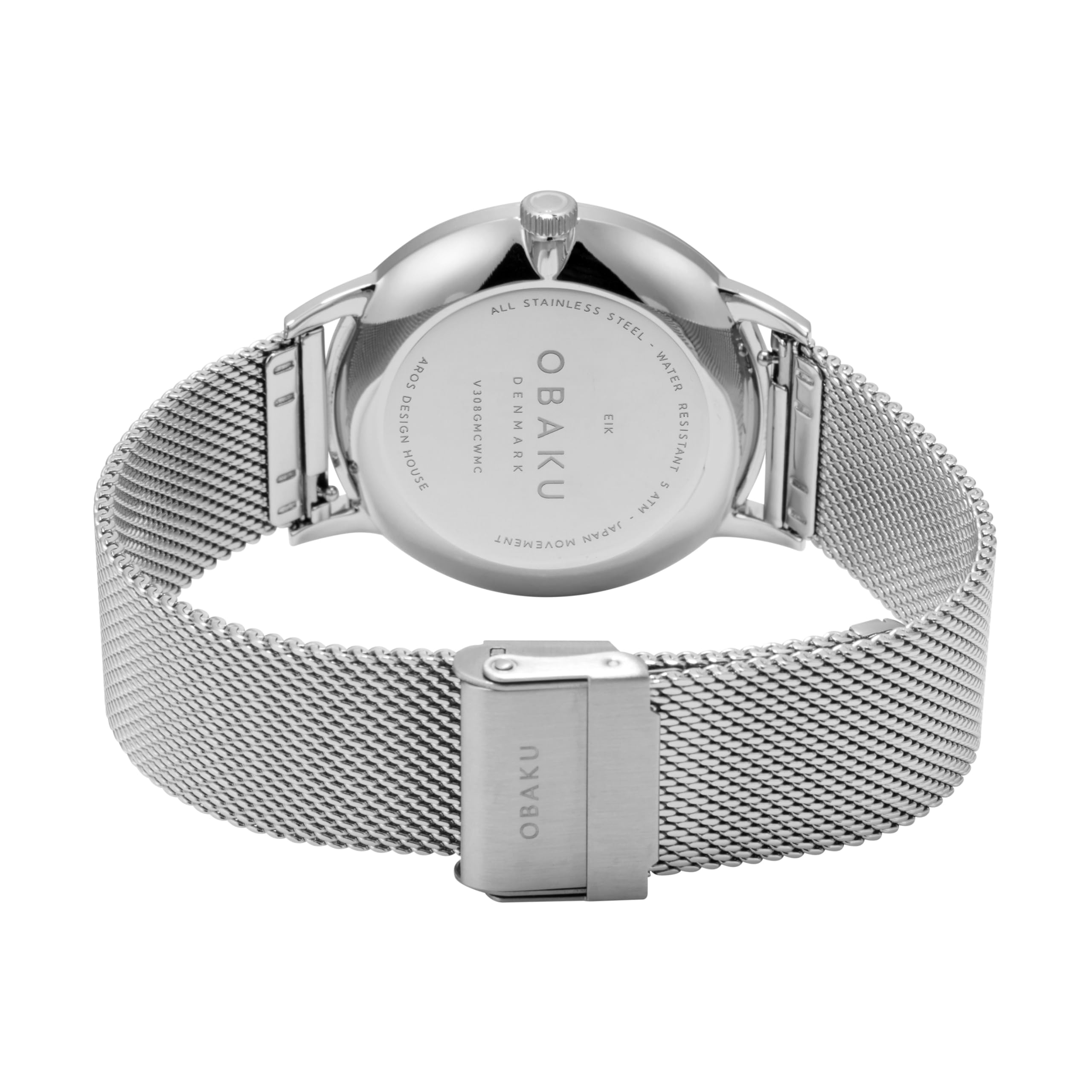 AROS DESIGN HOUSE ALL STAINLESS STEEL WATER V308GMCWMC DENMARK OBAKU FIK RESISTANT 3 ATM MOVEMENT JAPAN