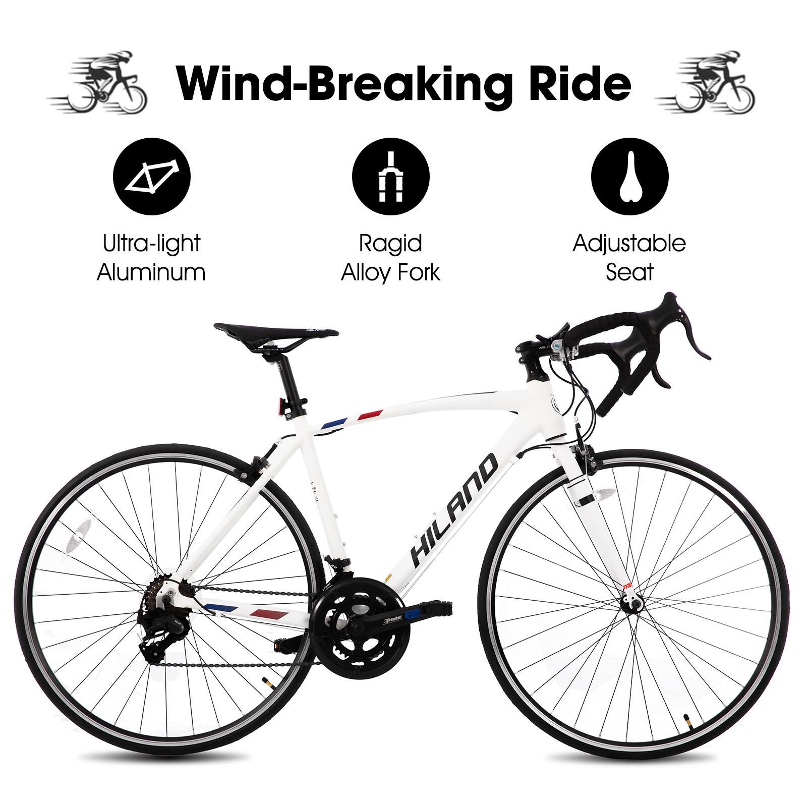Wind-Breaking Ride  
Ultra-light Aluminum  
Rigid Alloy Fork  
Adjustable Seat  
EFE HILAND