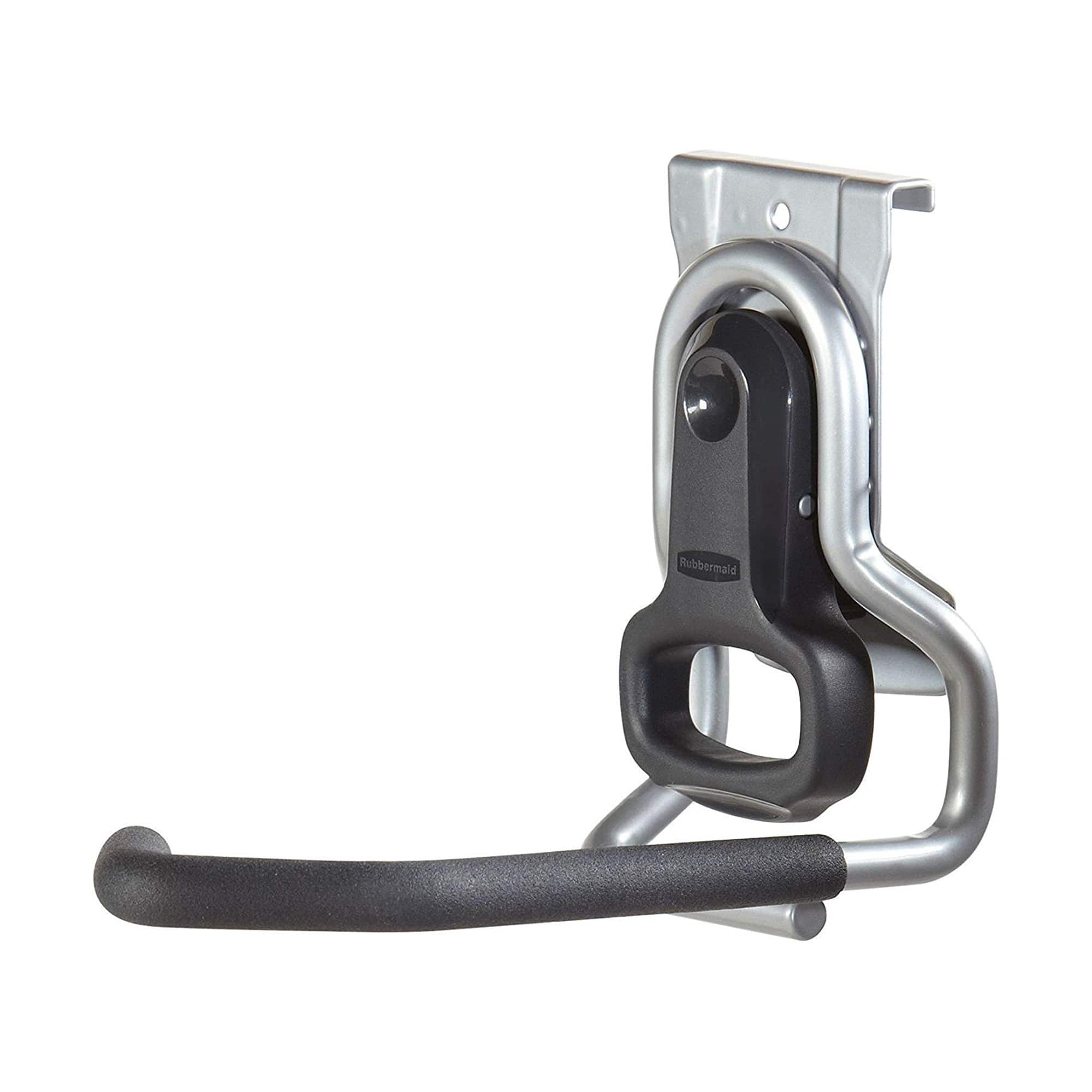 RubberMaid - Vertical FastTrack Hanging Wall Mount Bike Hook Garage Organizer - Gray/Black