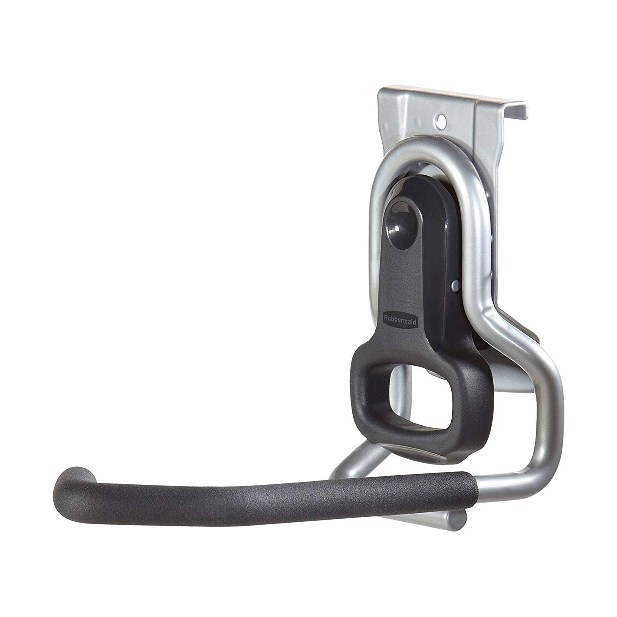 Front. RubberMaid - Rubbermaid Vertical FastTrack Hanging Wall Mount Bike Hook Garage Organizer - Gray/Black.