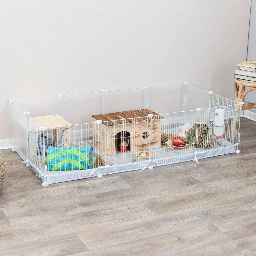 Angle. TRIXIE - Indoor Enclosure for Small Pets, Indoor Pen with Water-Resistent Base - Gray.