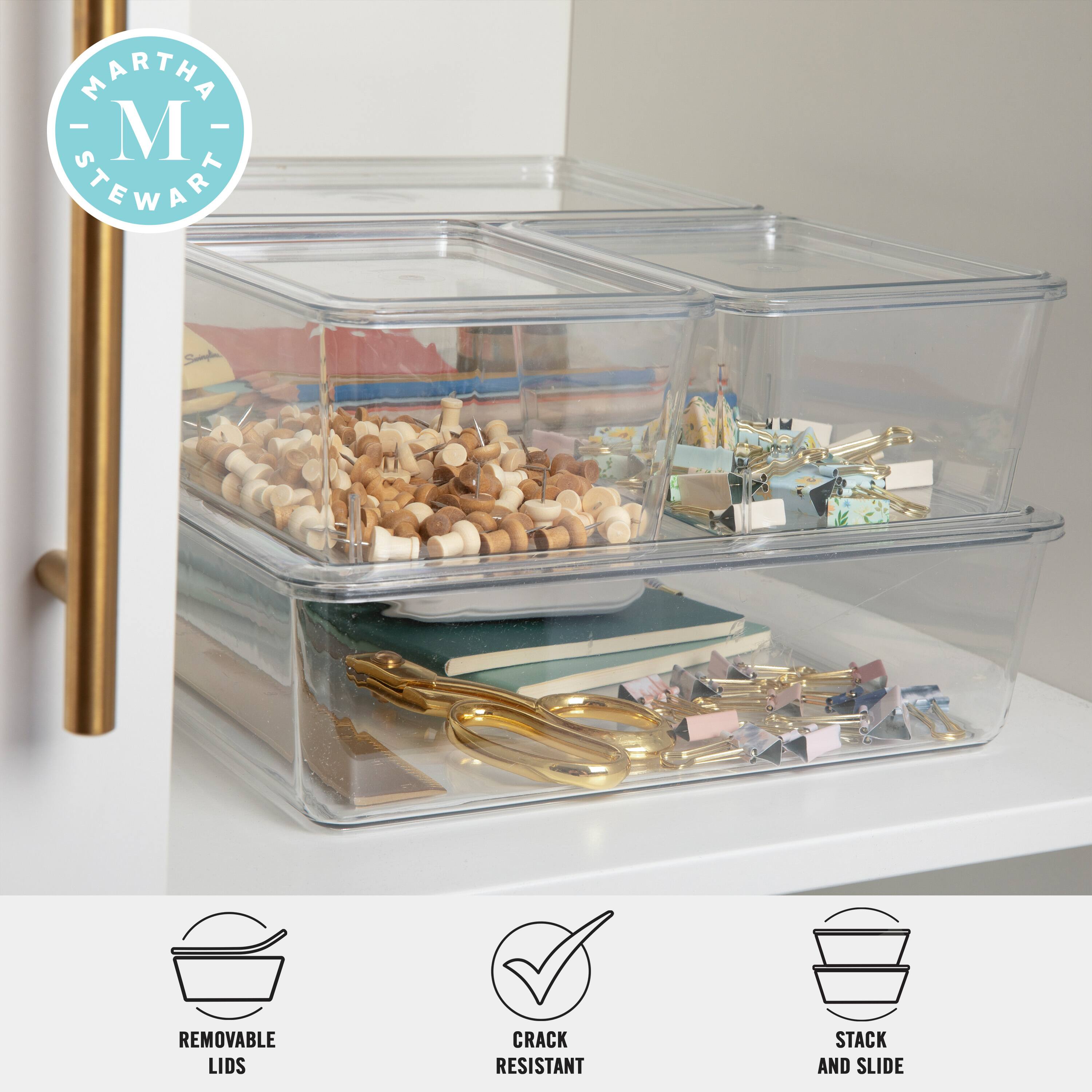 Martha Stewart Removable Lids Crack Resistant Stack and Slide