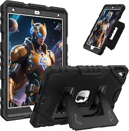 Fintie - Case for iPad 9th 8th 7th 10.2 inch Fully-Body Rugged Heavy Duty Shockproof Protective Case with Built-in Kickstand - Black
