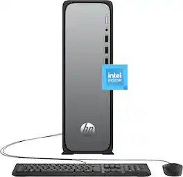 HP - OmniDesk Slim Desktop - Intel Processor 300 - 8GB DDR5 Memory - 256GB SSD - Meteor Silver