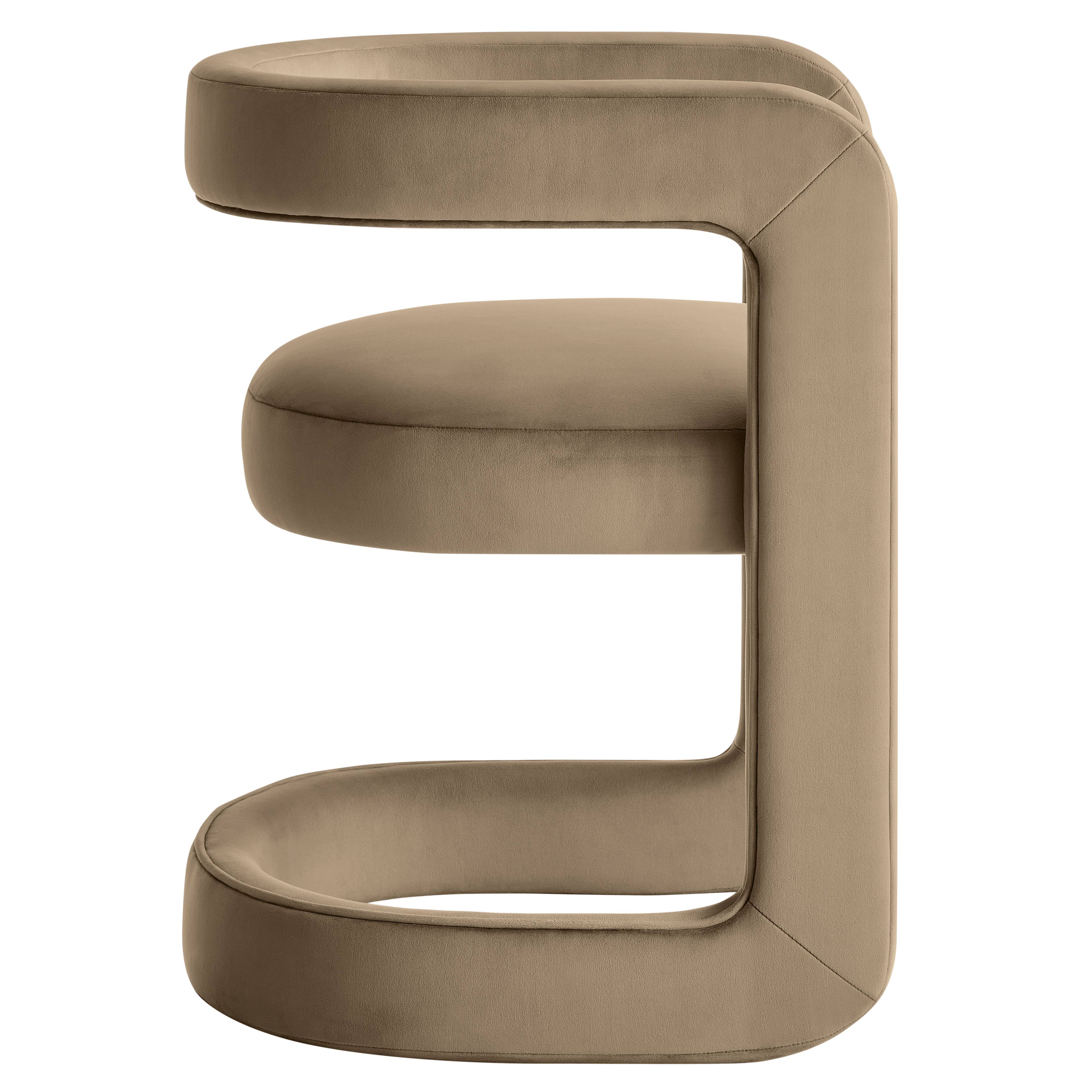 Back. Modway - Winslow Barrel Performance Velvet Dining Chair  by Modway - Brown.