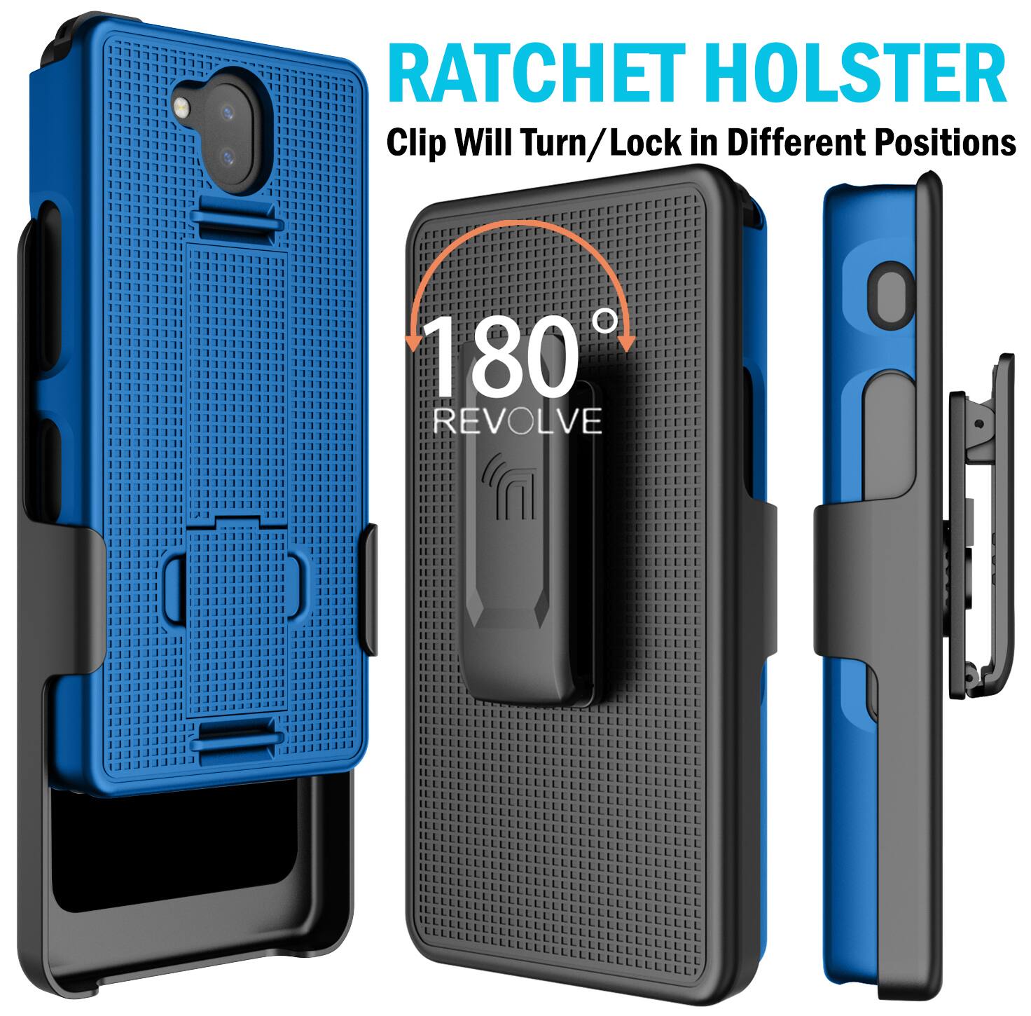 RATCHET HOLSTER  
Clip Will Turn/Lock in Different Positions  
180° REVOLVE