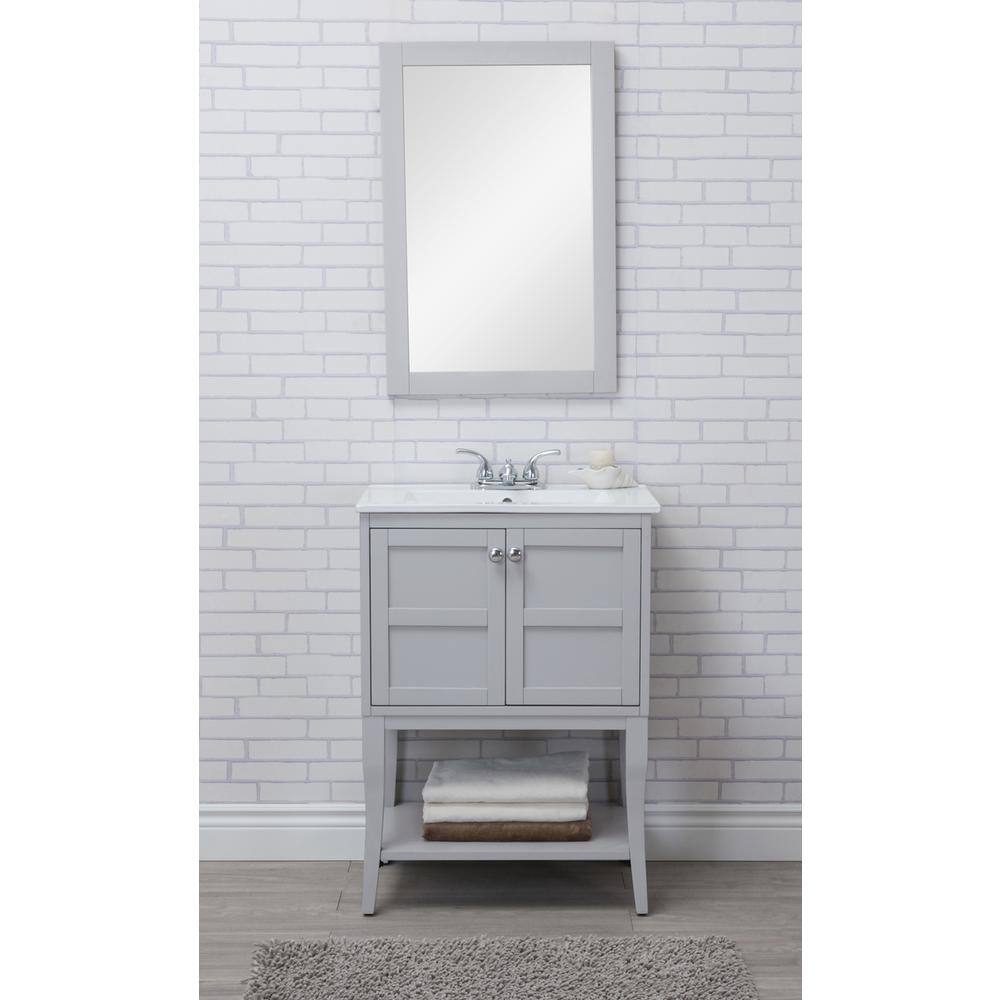 Front. Elegant Kitchen and Bath - 2 Doors Cabinet 24 In. X 18 In. X 34 In. In Grey - Grey.