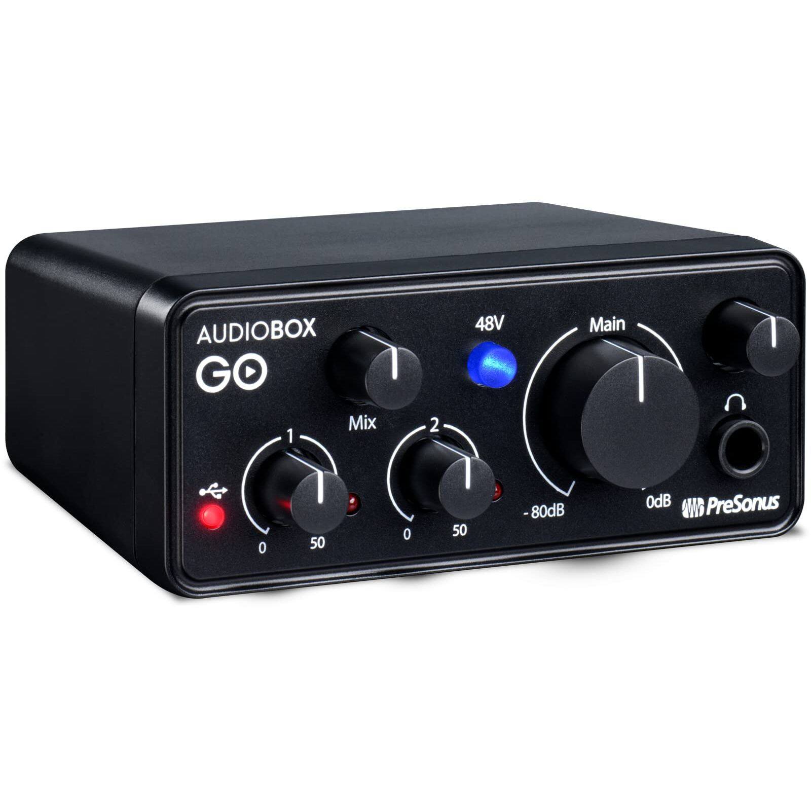 AUDIOBOX GO Mix 1 2 48V Main 0 50 0 50 -80dB 0dB PreSonus