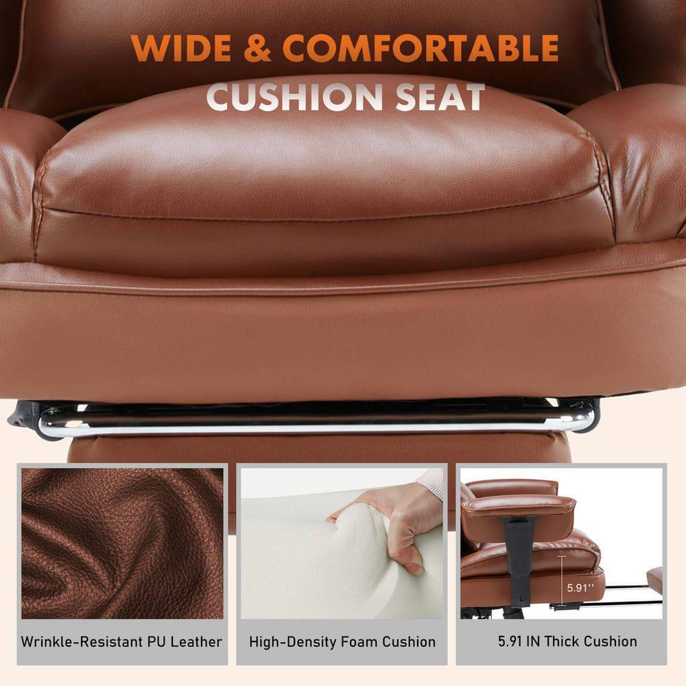 WIDE & COMFORTABLE CUSHION SEAT

- Wrinkle-Resistant PU Leather
- High-Density Foam Cushion
- 5.91 IN Thick Cushion