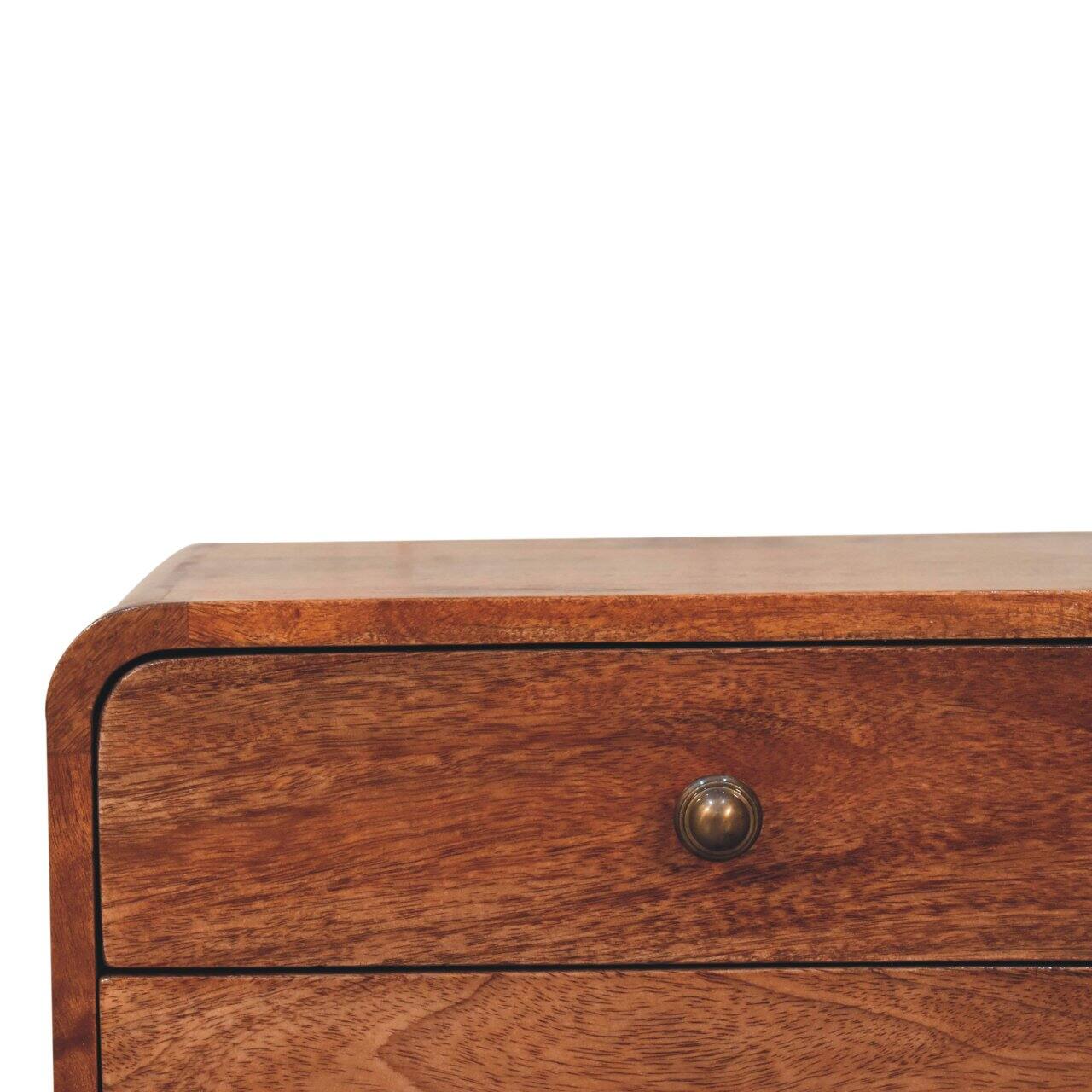 Back. Artisan Furniture - Artisan Furniture Solid Wood Honey Caramel Floating Bedside, 2 Drawer, Light Brown - Caramel.