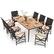 Front. Costway - 9 PCS Patio Dining Set with 1.9" Umbrella Hole X-frame Armrests Seat Cushions - Natural & Black,Mix Brown,Off White.