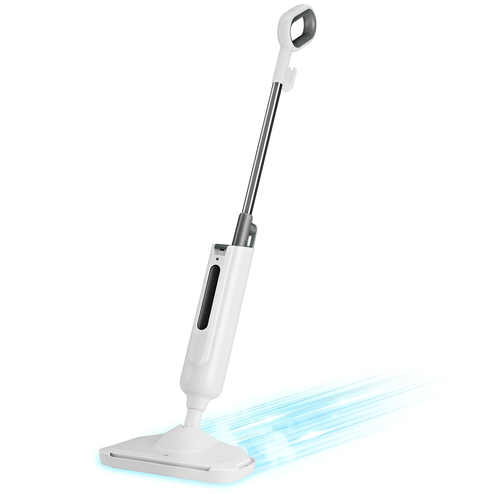 Angle. AENKYO - Steam Mop Floor Steamer Cleaner with 2 Washable Pad for Most Floors - Gray.