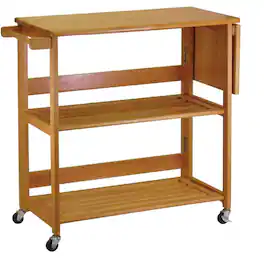 FurniFact - Foldable Kitchen Cart - Light Oak