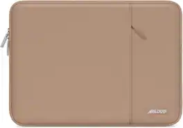 mosiso - 15 inch Laptop Sleeve with Pocket, Polyester Vertical Case for MacBook Air 15 inch M5 M4 M3 M2, Acer Dell XPS Lenovo - Bronze Brown