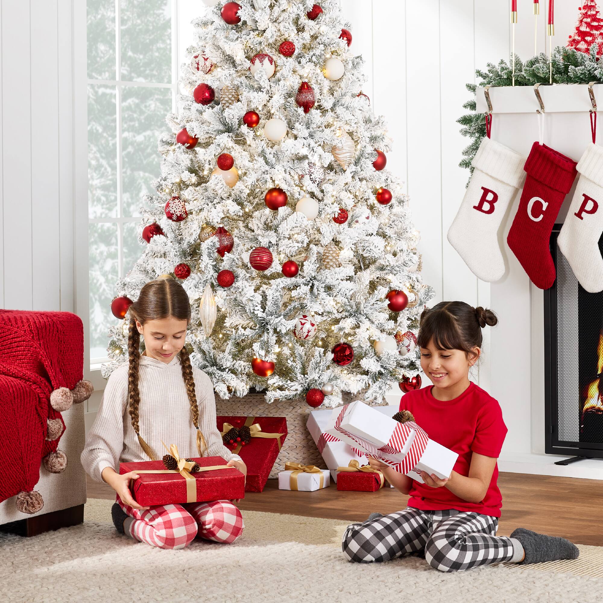 Alt View 4. Best Choice Products - Best Choice Products 6ft Pre-Lit White Christmas Pine Tree w/ Flocked Branches, 250 Warm White Lights - White.