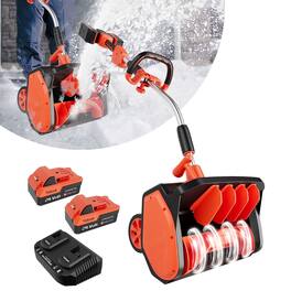 Voltask - 17 in Cordless Electric Snow Blower-48V Snow Shovel with Wheels, 2 Batteries & Dual Quick Charger