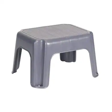 Front. RubberMaid - Rubbermaid Durable Plastic Kids Step Stool w/ 200 Pound Weight Capacity, Gray - Gray.