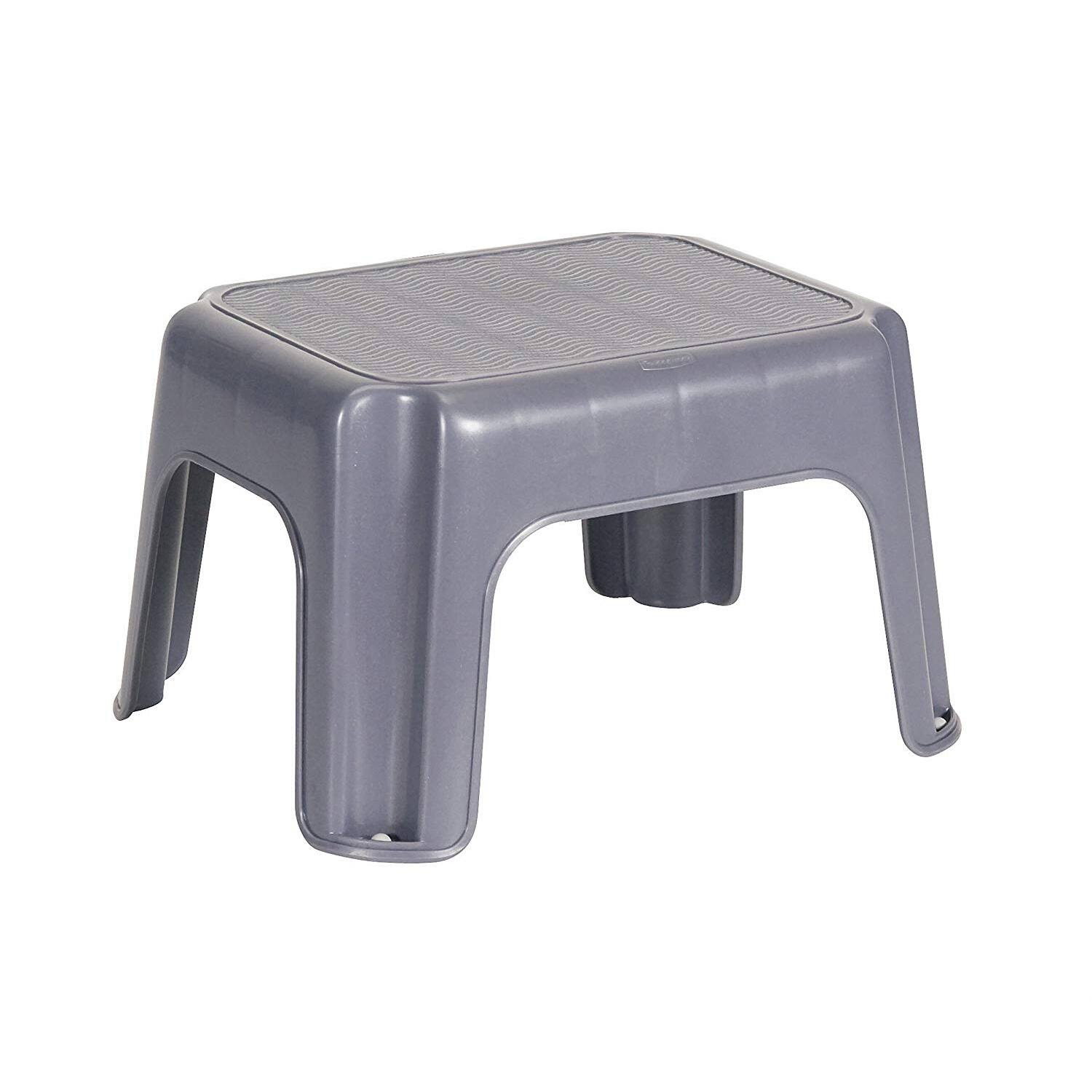 Front. RubberMaid - Rubbermaid Durable Plastic Kids Step Stool w/ 200 Pound Weight Capacity, Gray - Gray.