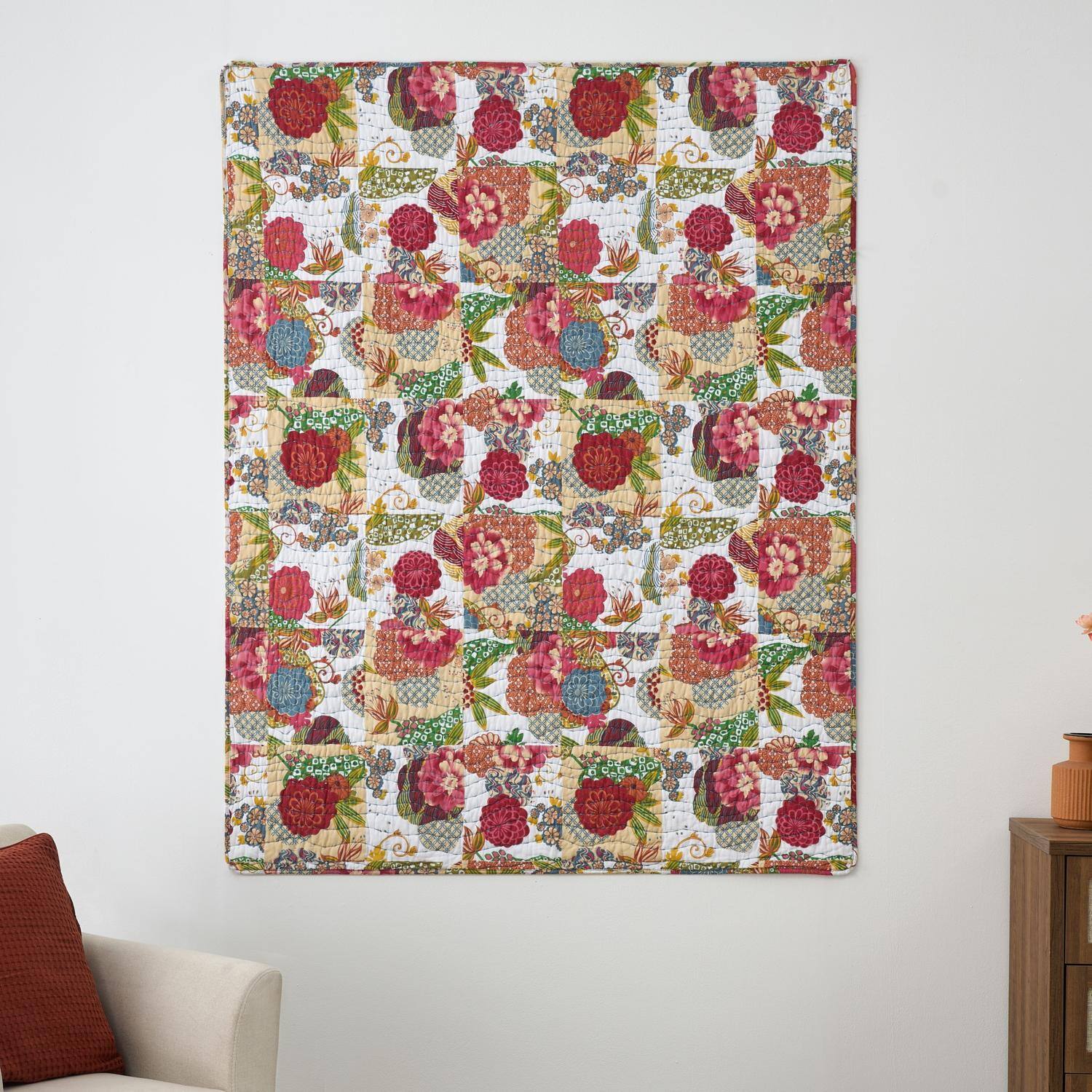 Alt View 2. Greenland Home Fashions - Greenland Home Fashions Jewel 100% Cotton Stylized Floral and Fruit Design Accessory Throw 50" x 60" White - White.