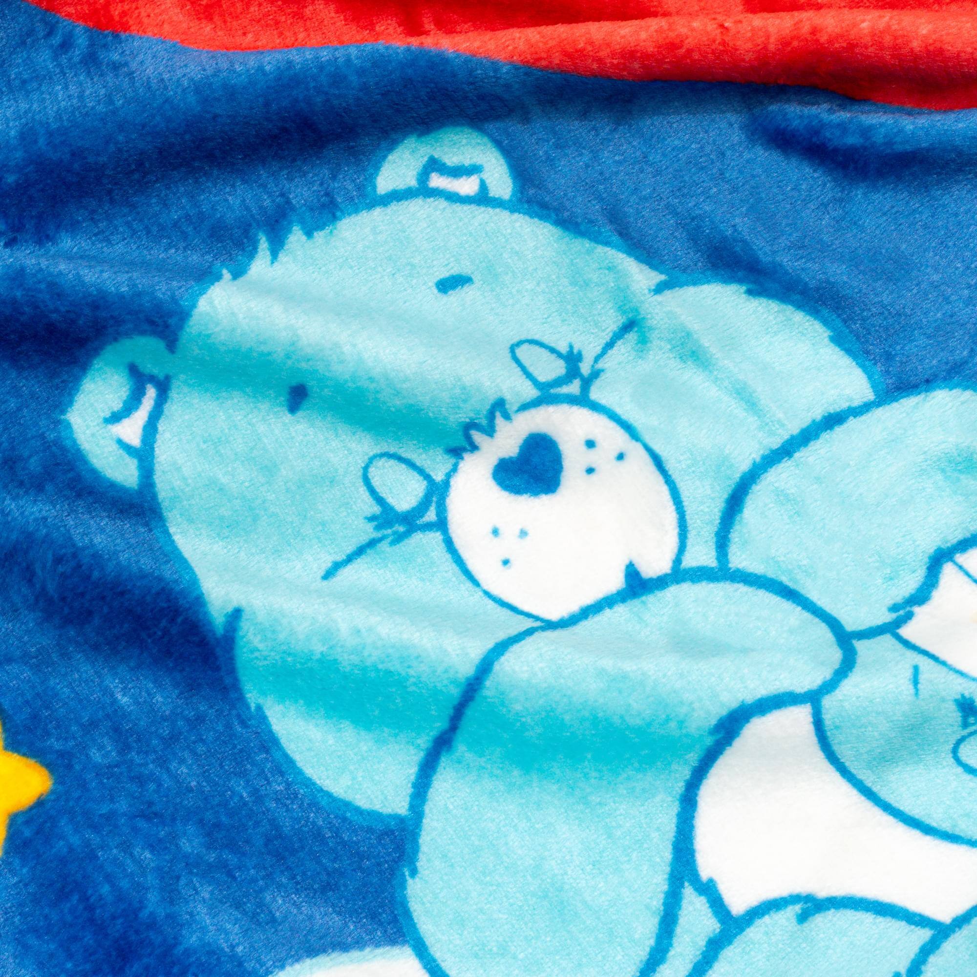 Alt View 1. Silver Buffalo - Care Bears Rainbow Heart Logo Fleece Throw Blanket | 45 x 60 Inches - Blue.