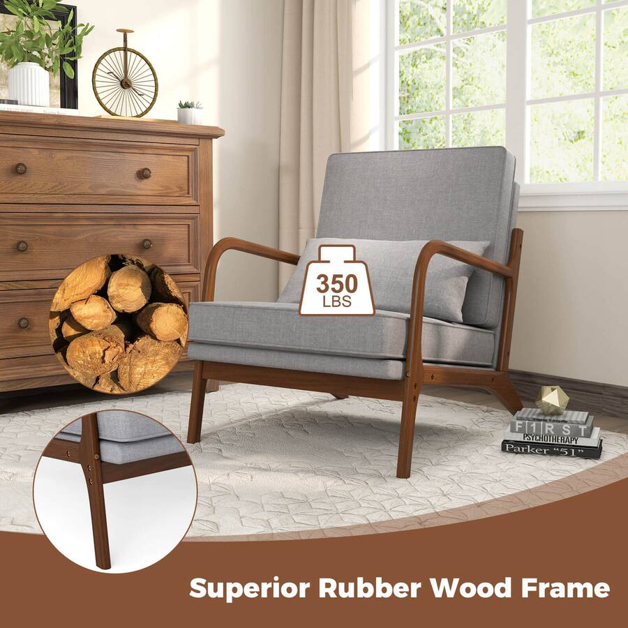 F1r Costway 1 PCS Modern Accent Chair Upholstered Leisure Armchair with ...