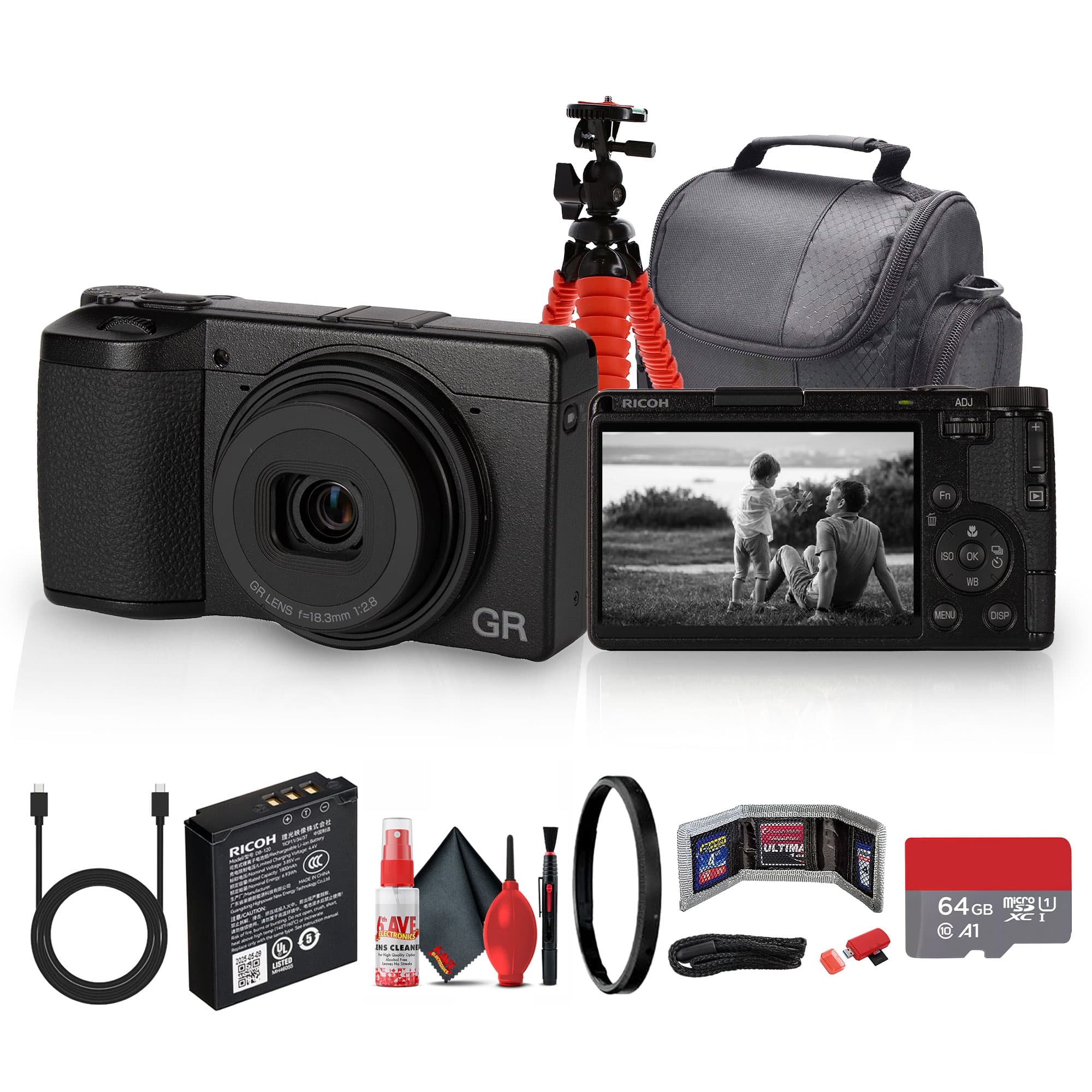 Ricoh GR IIIx, Black, Digital Compact Camera with 24MP APS C Size