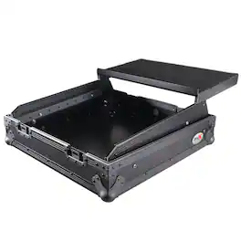 ProX - XS-19MIXLT ATA-300 Style 10U Top Mount 19" Slanted Rackmount Mixer Case, Black on Black