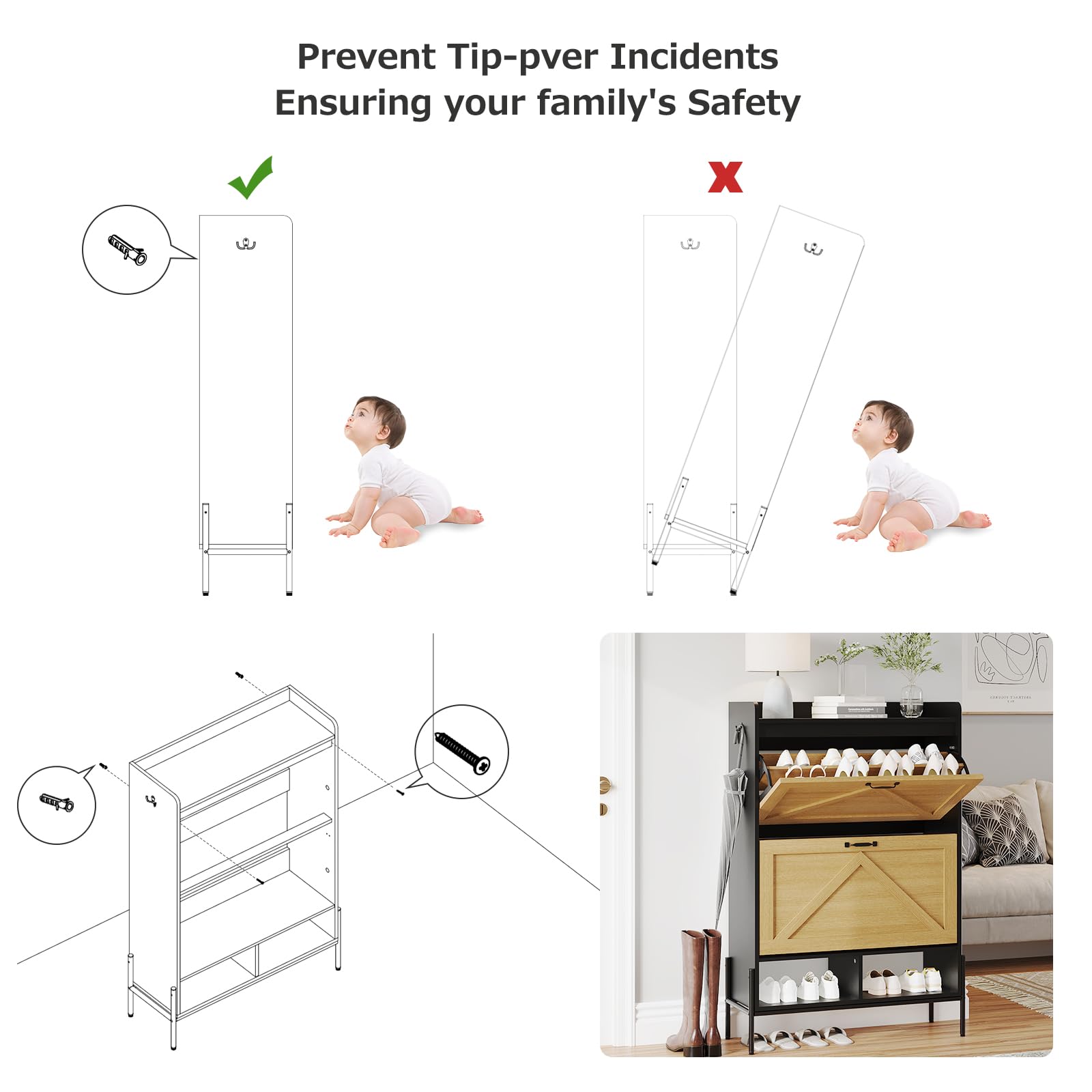 Prevent Tip-over Incidents  
Ensuring your family's Safety