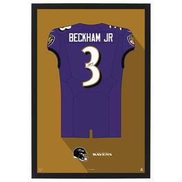 Sporticulture - Odell Beckham Jr. Baltimore Ravens Home Jersey Framed Art Print - Purple