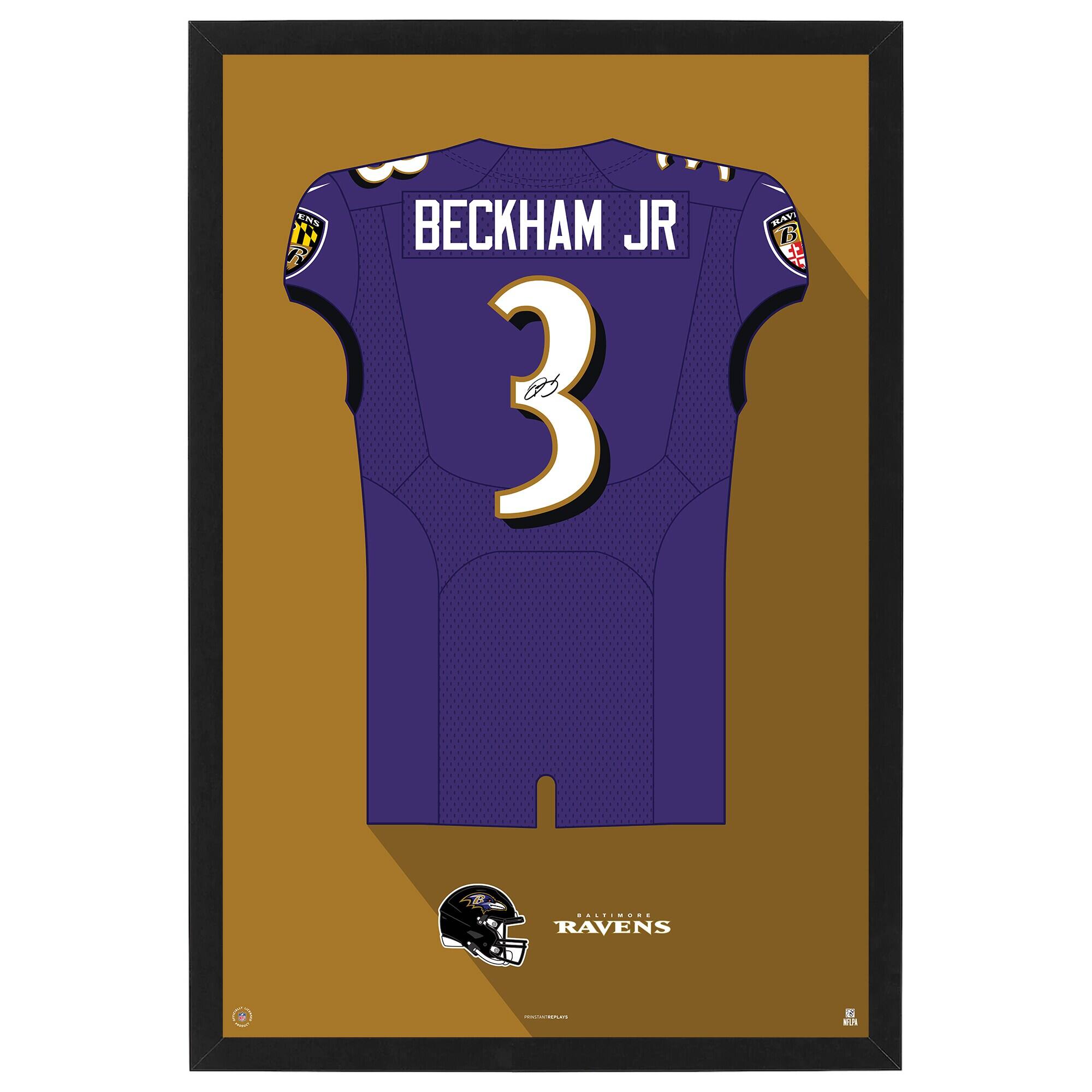 Odell Beckham Jr. Baltimore Ravens Home Jersey Framed Art Print