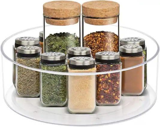 Front. Sorbus - Sorbus Lazy Susan Open Plastic Storage Bins - Round Clear Organizer Containers for Kitchen Fridge, Pantry, Cabinet - Clear.